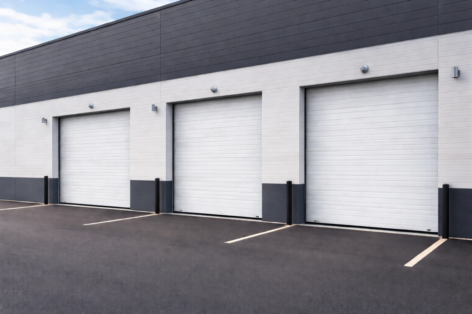 Vue interieure porte sectionnelle industrielle ouverte